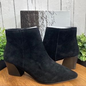 Kensie Lyden Black Suede Ankle Booties Boots, size 7